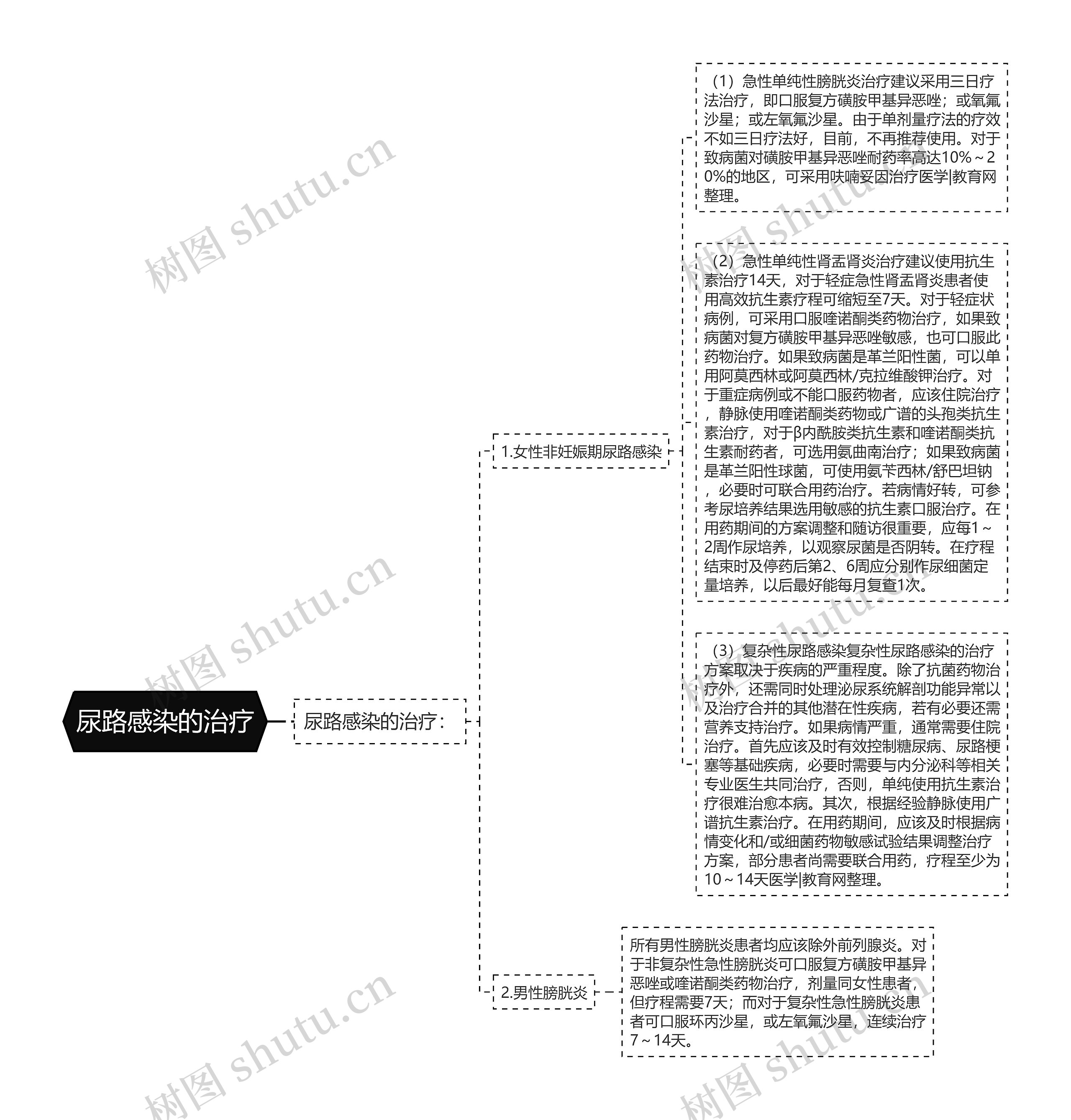 尿路感染的治疗思维导图