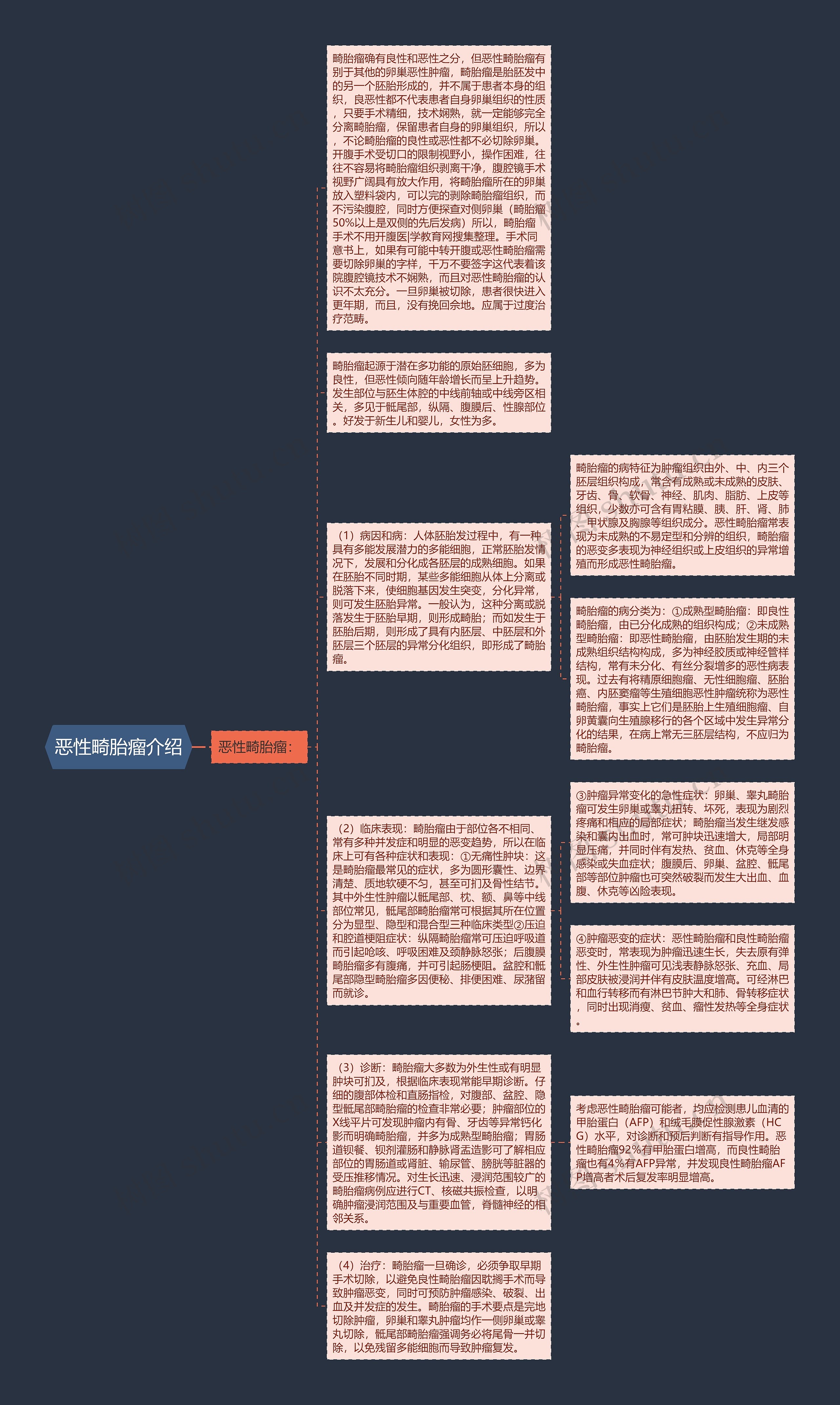 恶性畸胎瘤介绍思维导图
