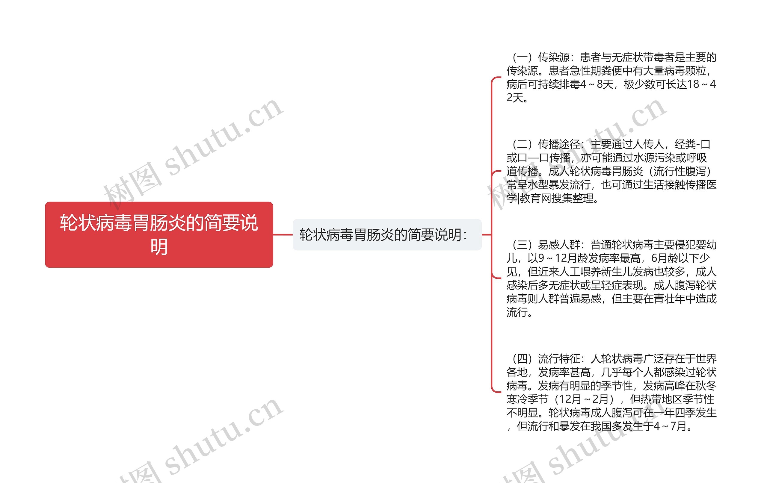 轮状病毒胃肠炎的简要说明思维导图