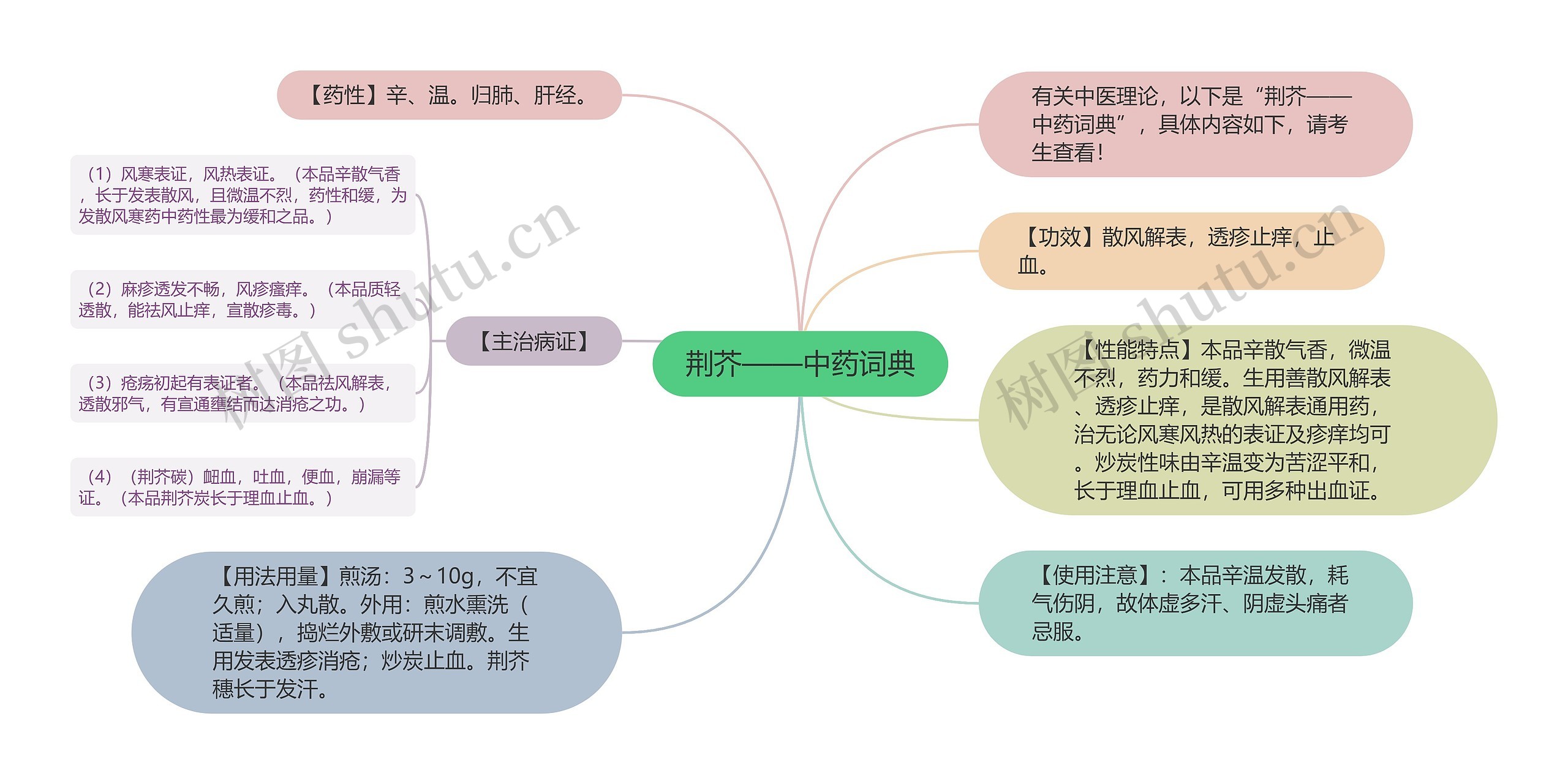 荆芥——中药词典思维导图