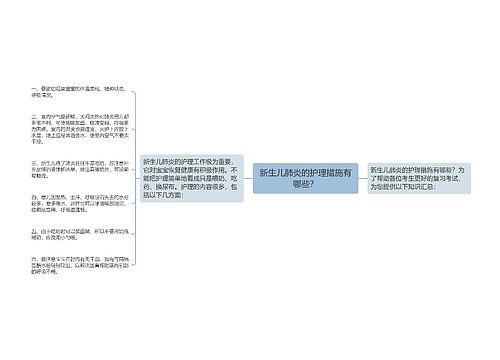 新生儿肺炎的护理措施有哪些？