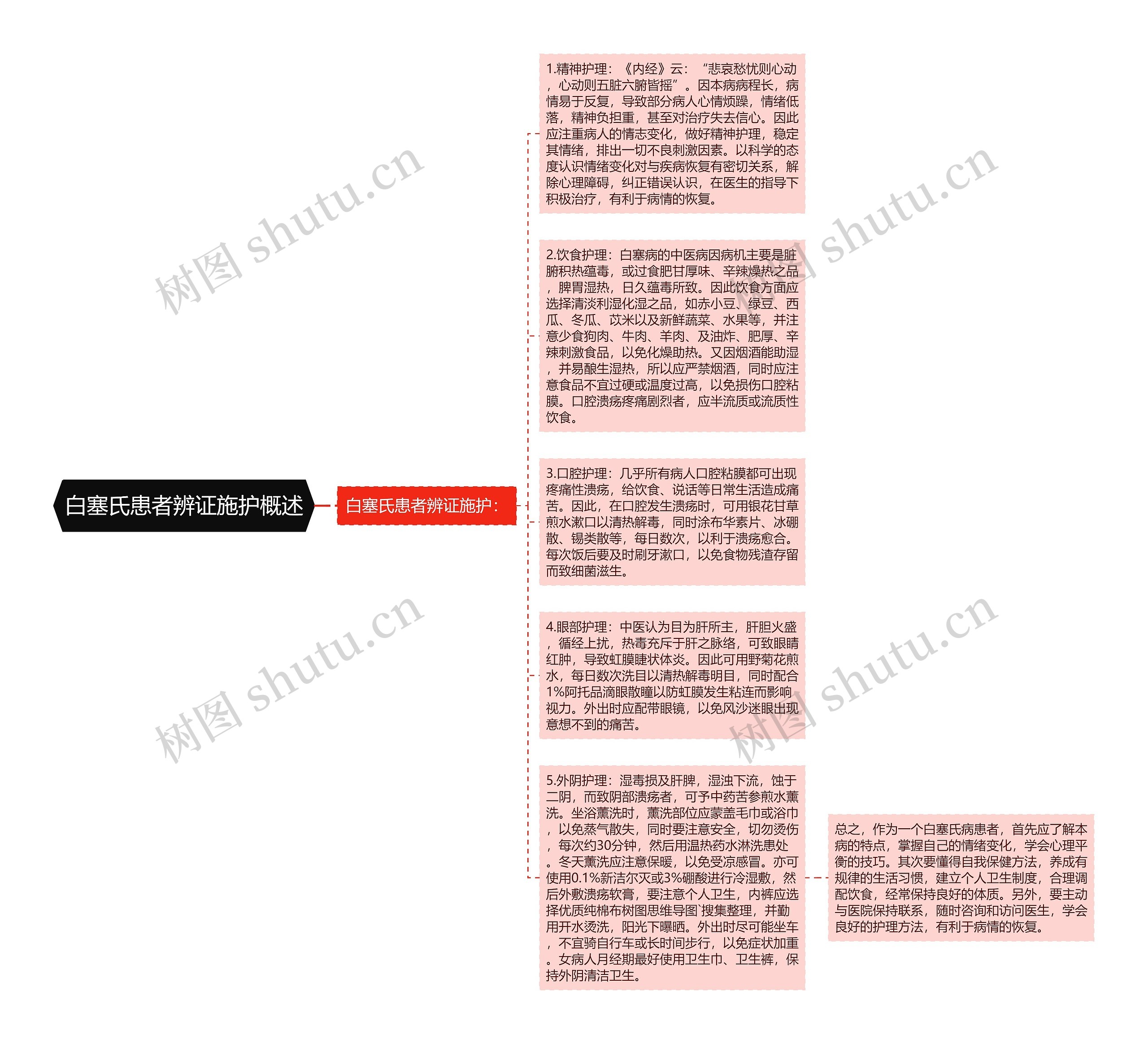 白塞氏患者辨证施护概述思维导图