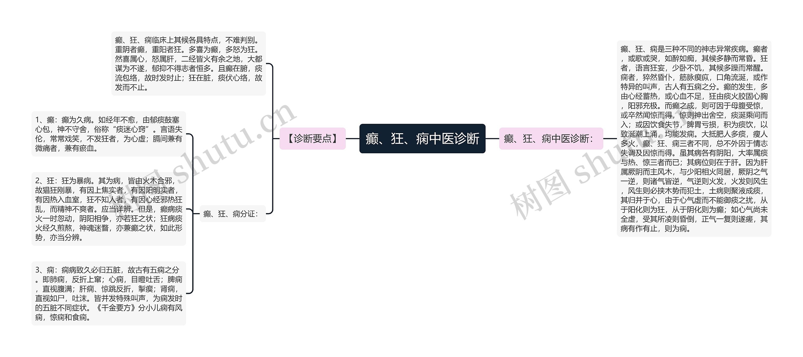 癫、狂、痫中医诊断思维导图