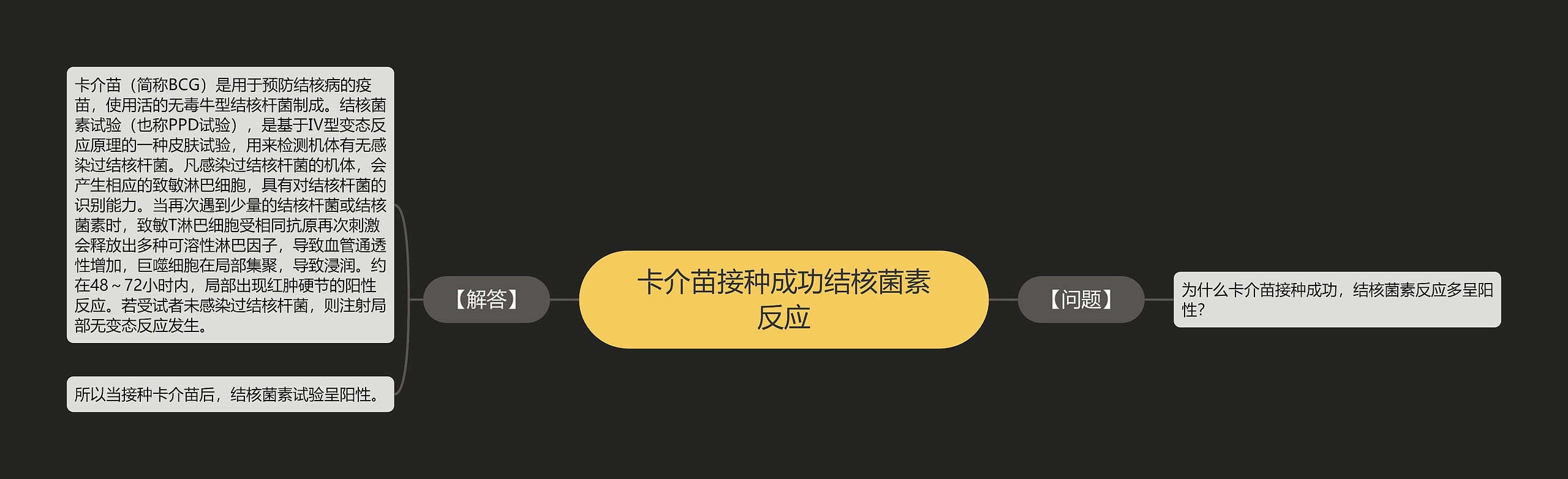 卡介苗接种成功结核菌素反应思维导图