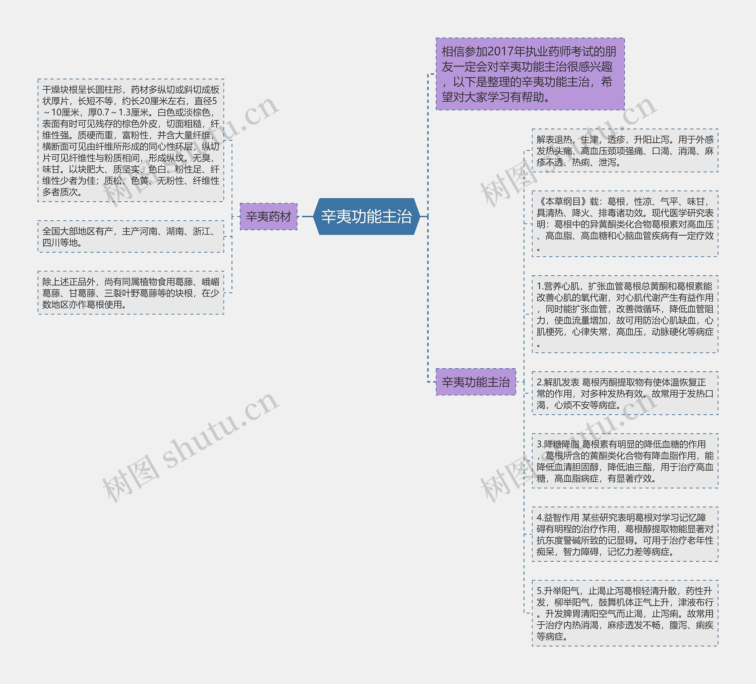 辛夷功能主治思维导图