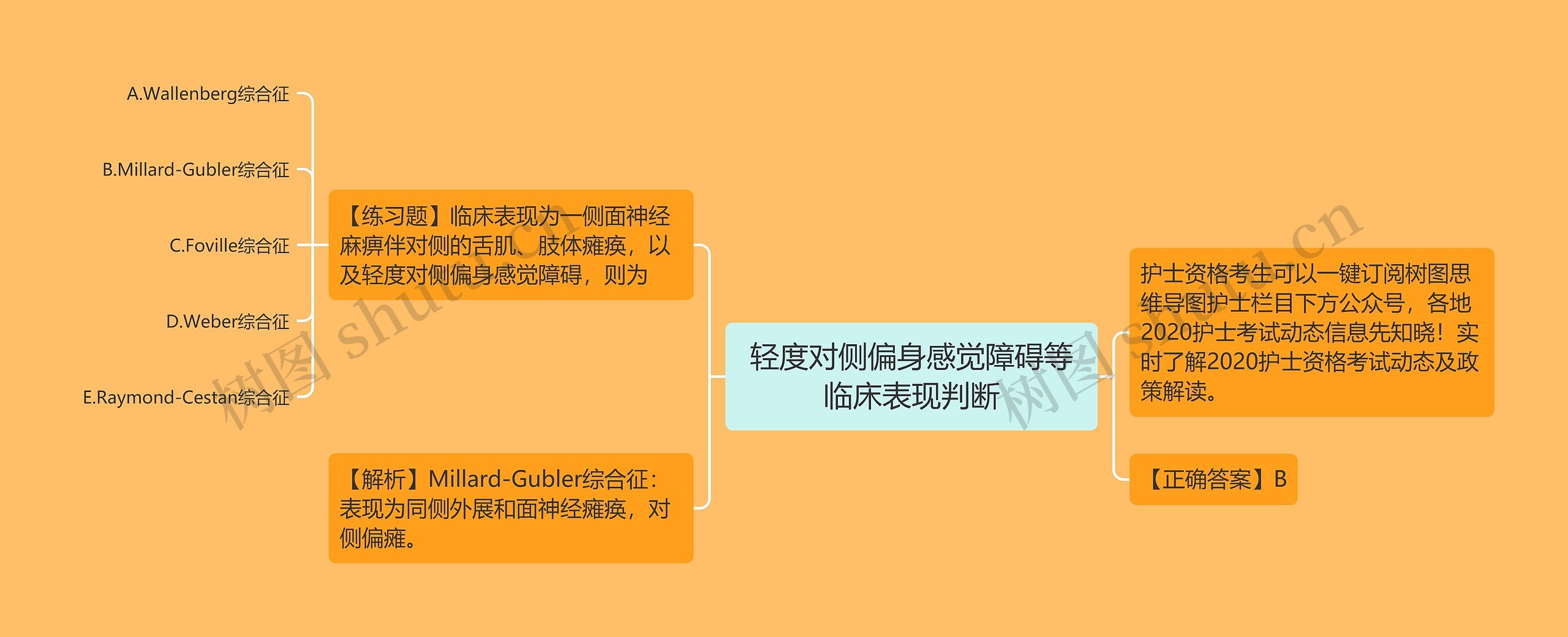 轻度对侧偏身感觉障碍等临床表现判断思维导图