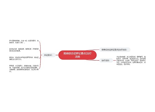 肾病综合征辨证要点|治疗法则