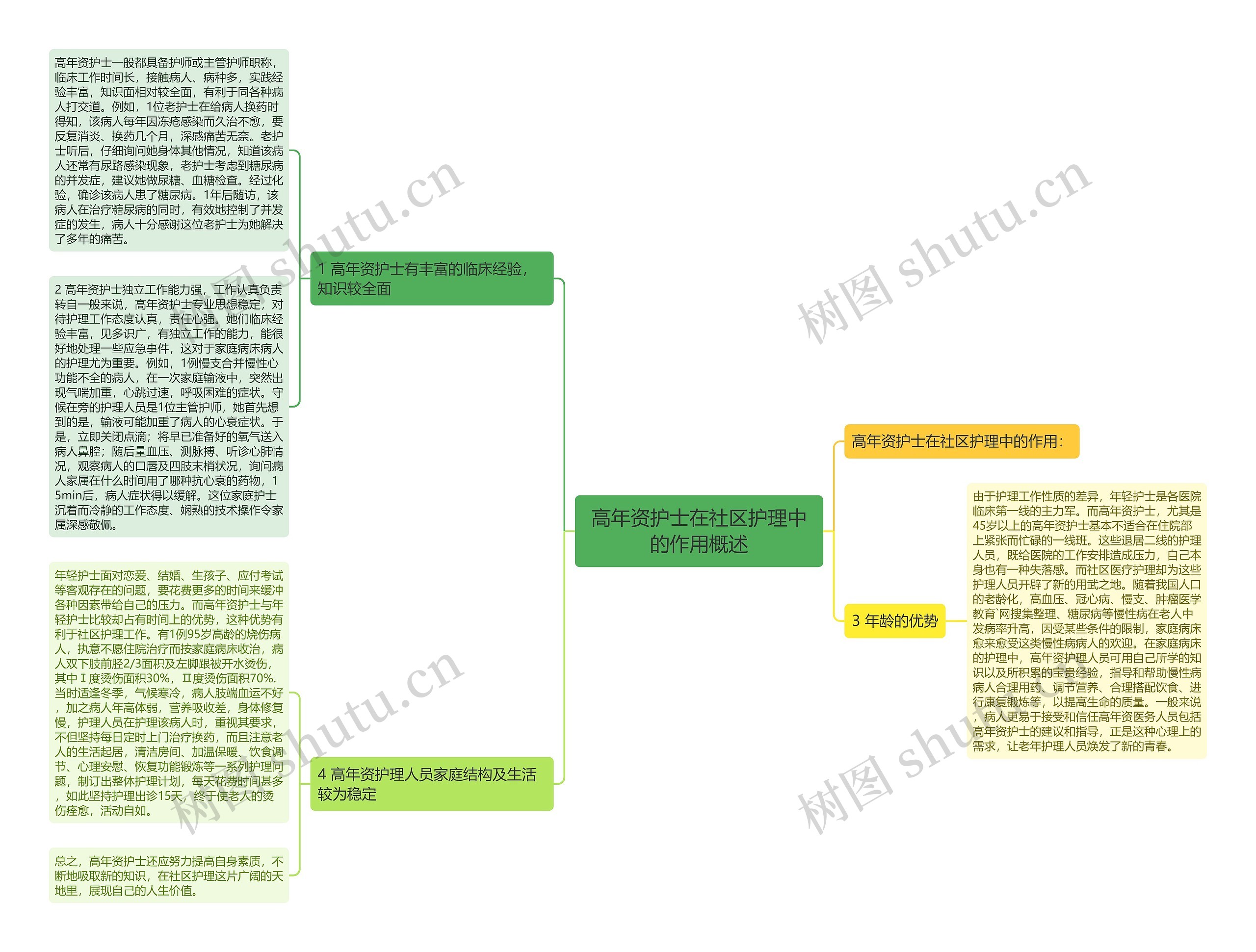 高年资护士在社区护理中的作用概述思维导图