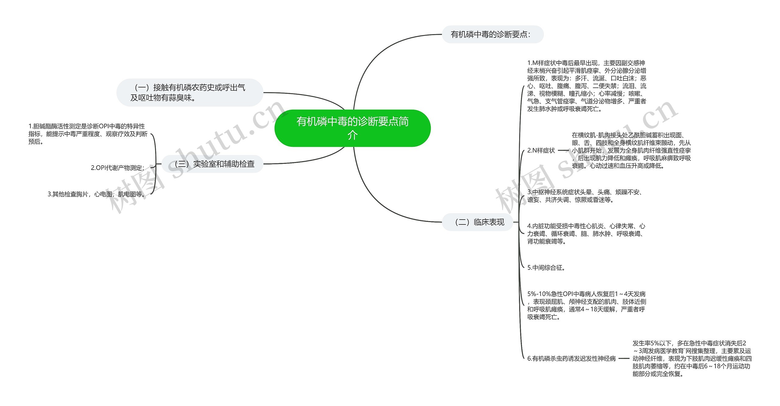 有机磷中毒的诊断要点简介思维导图