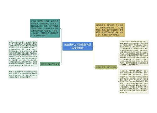 嘴巴闭不上可能患颞下颌关节紊乱症