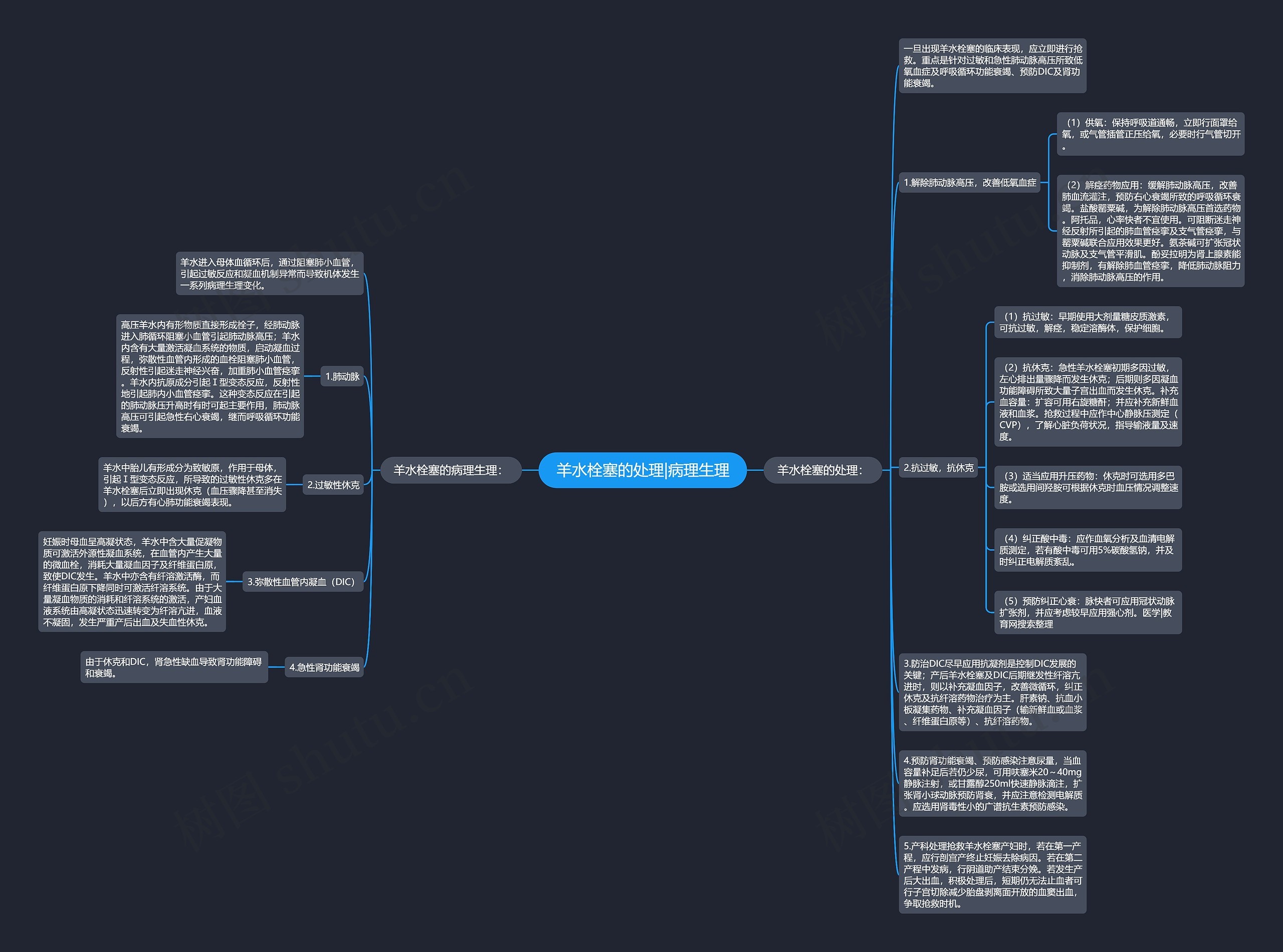 羊水栓塞的处理|病理生理思维导图
