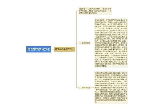 药理学的学习方法