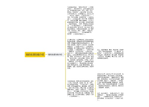 脑的生理功能介绍