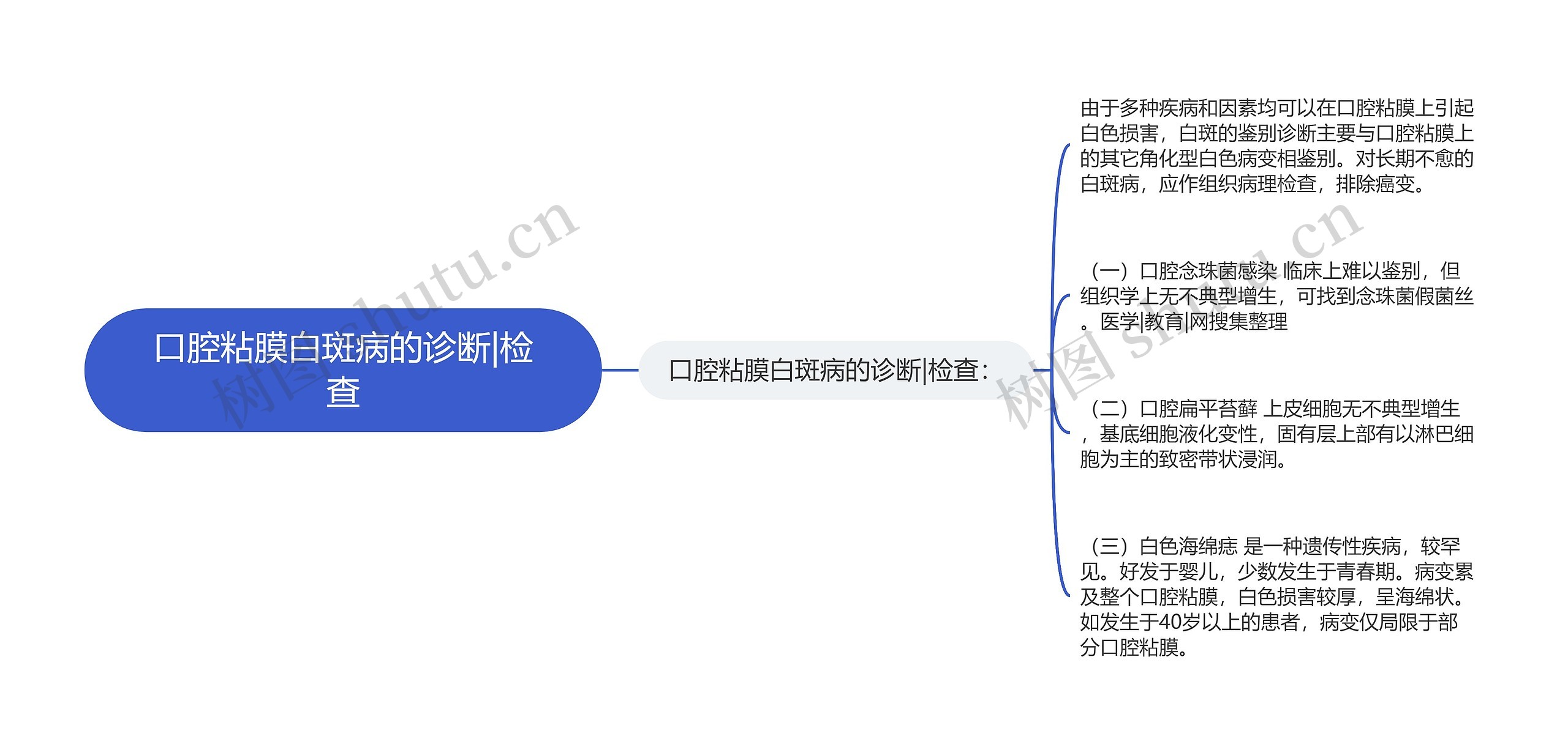 口腔粘膜白斑病的诊断|检查思维导图