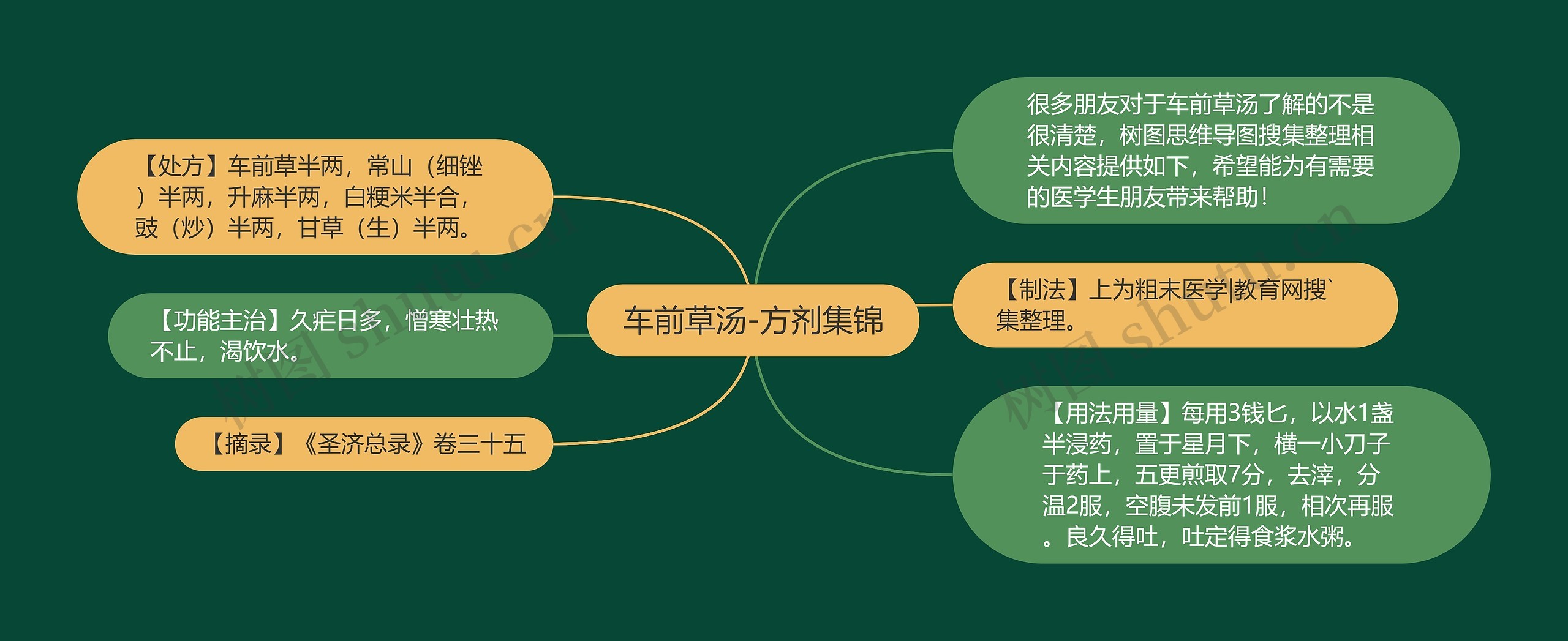 车前草汤-方剂集锦思维导图