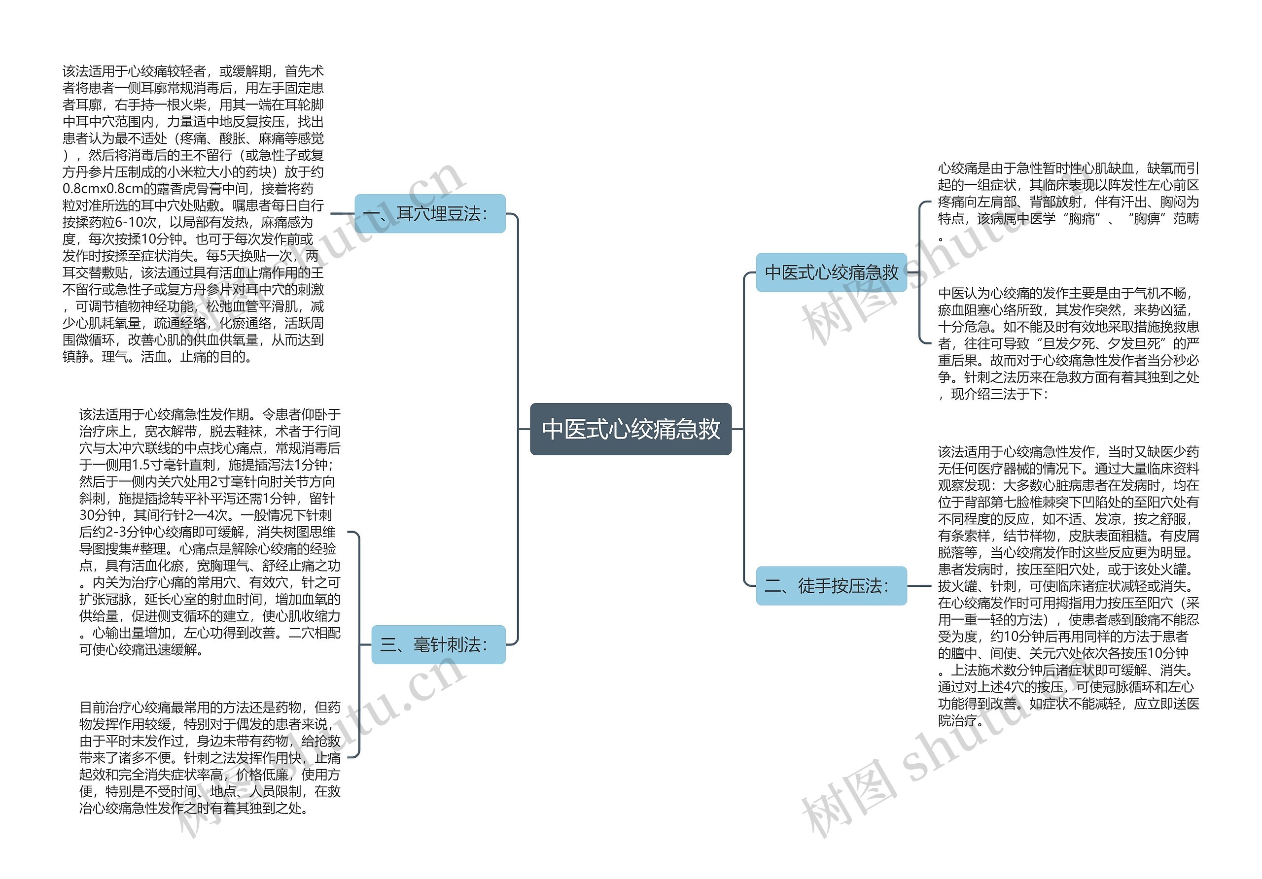 中医式心绞痛急救思维导图