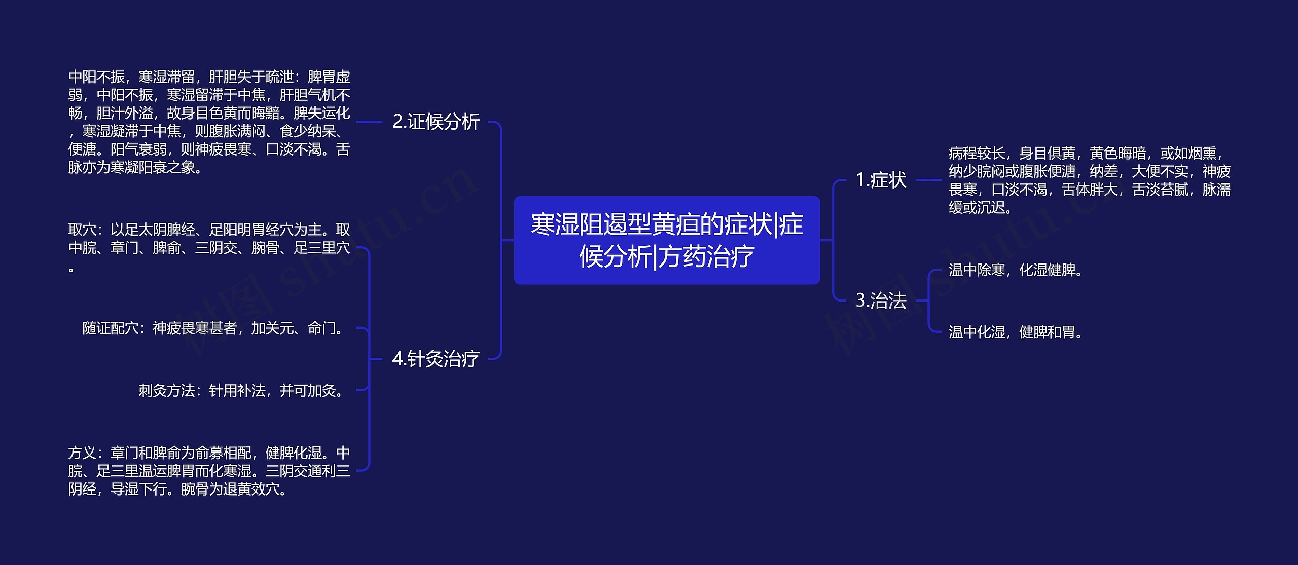 寒湿阻遏型黄疸的症状|症候分析|方药治疗思维导图