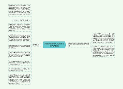 家庭护理慢性心功能不全病人的措施