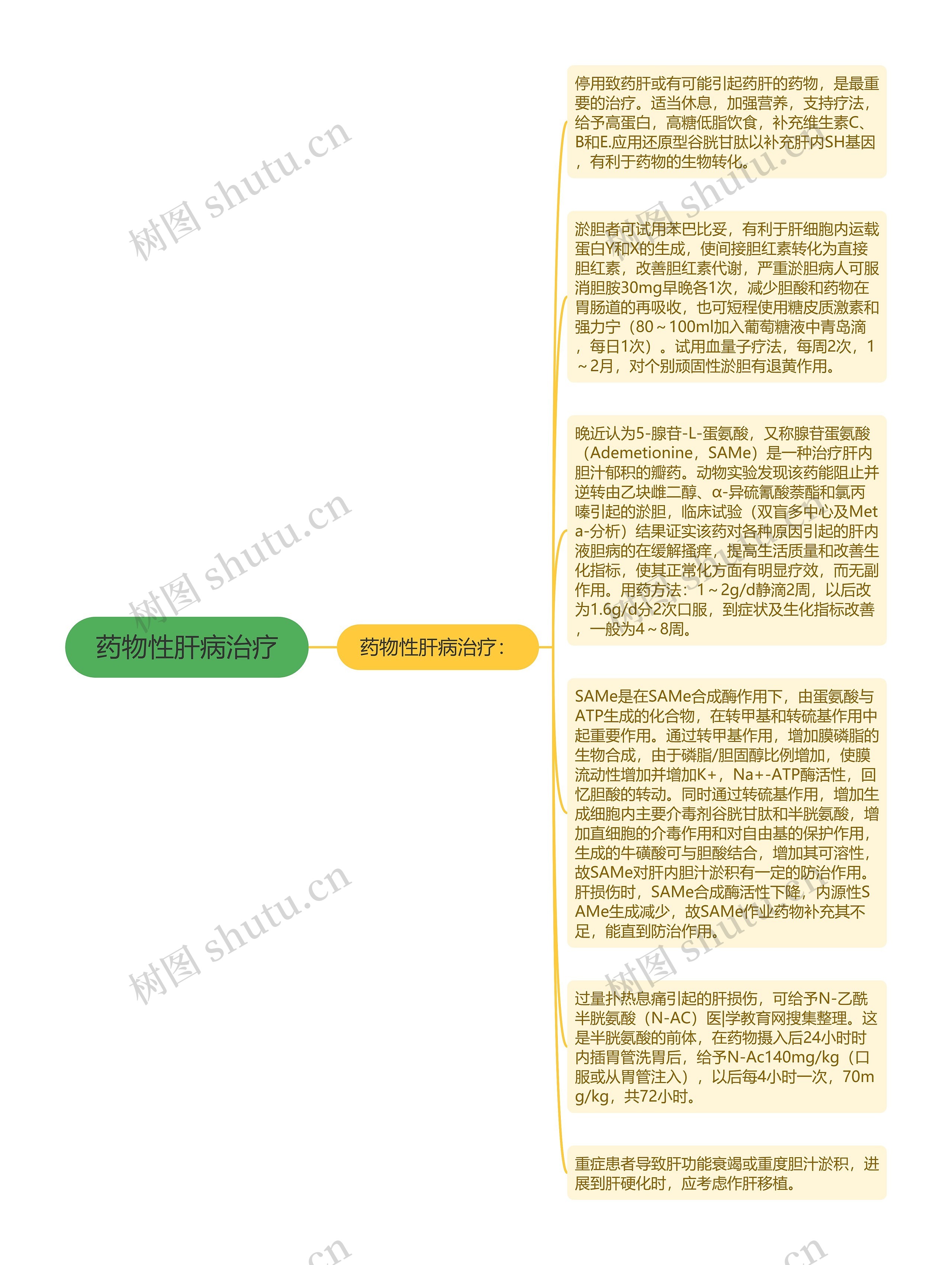 药物性肝病治疗思维导图