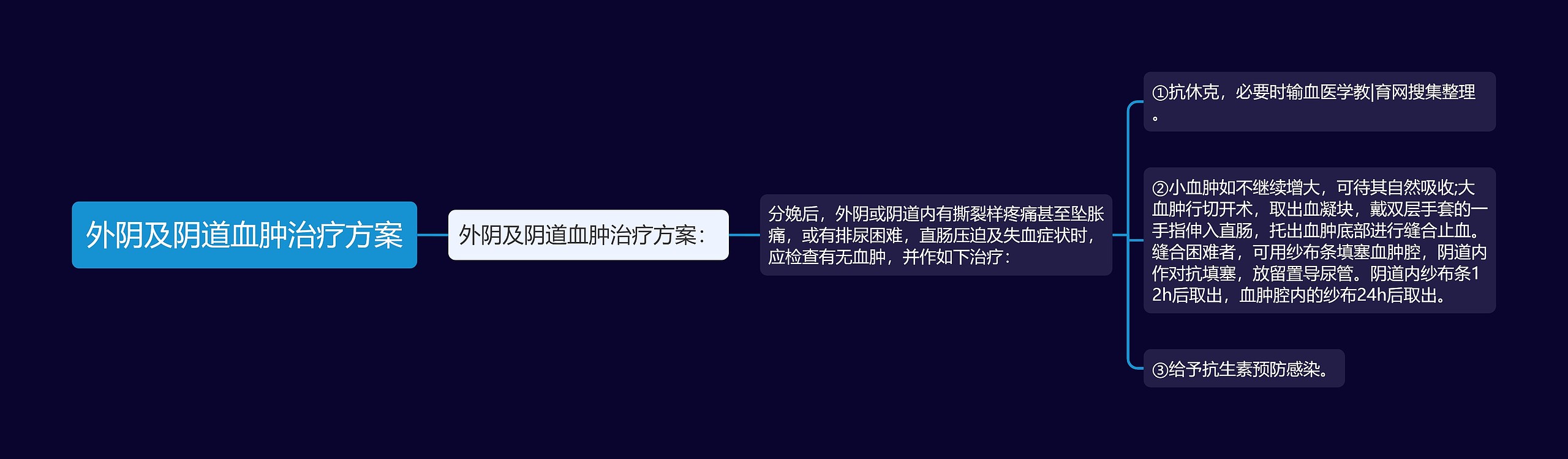 外阴及阴道血肿治疗方案思维导图