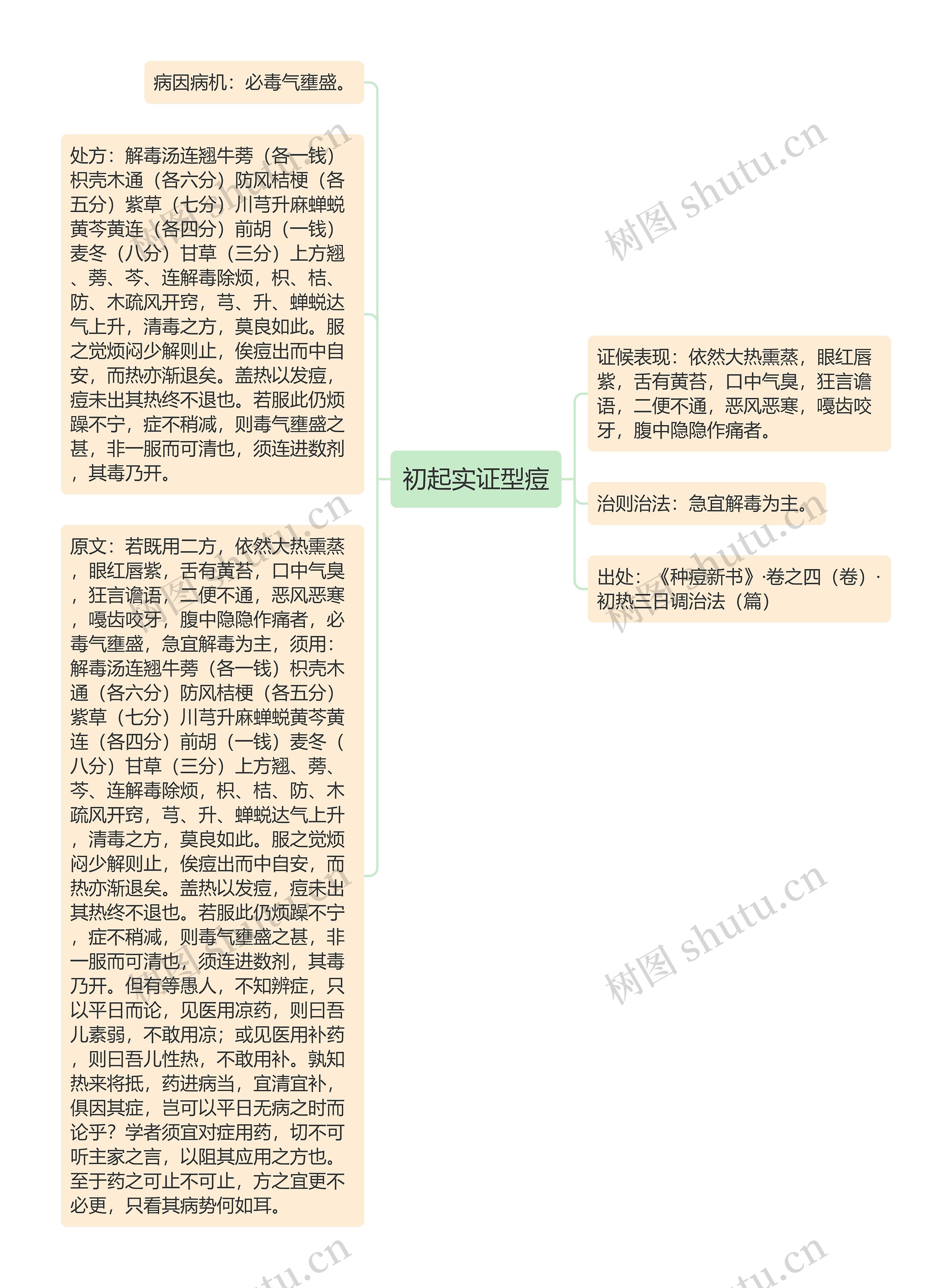 初起实证型痘思维导图