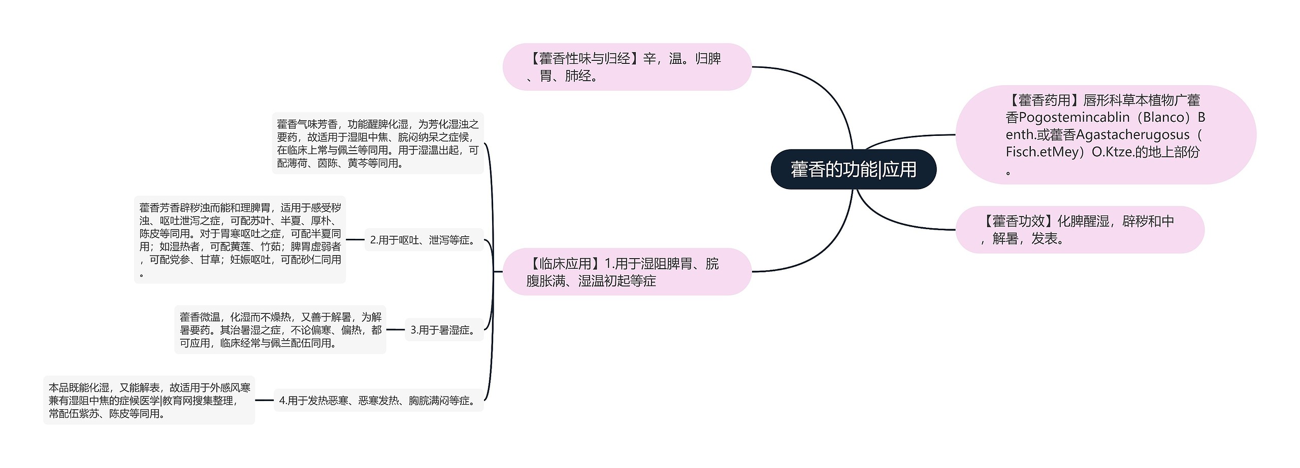 藿香的功能|应用思维导图