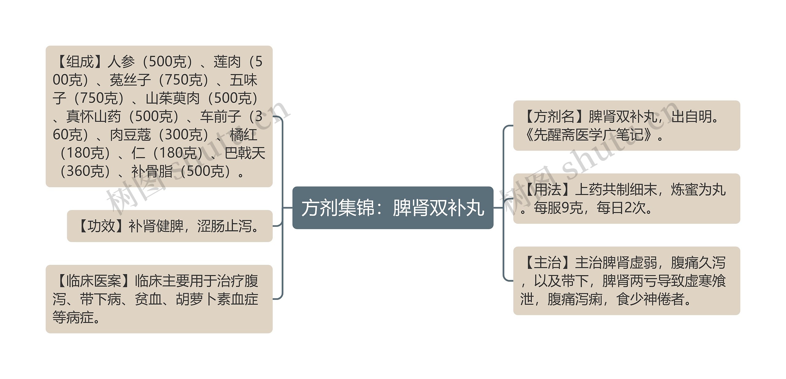 方剂集锦：脾肾双补丸思维导图