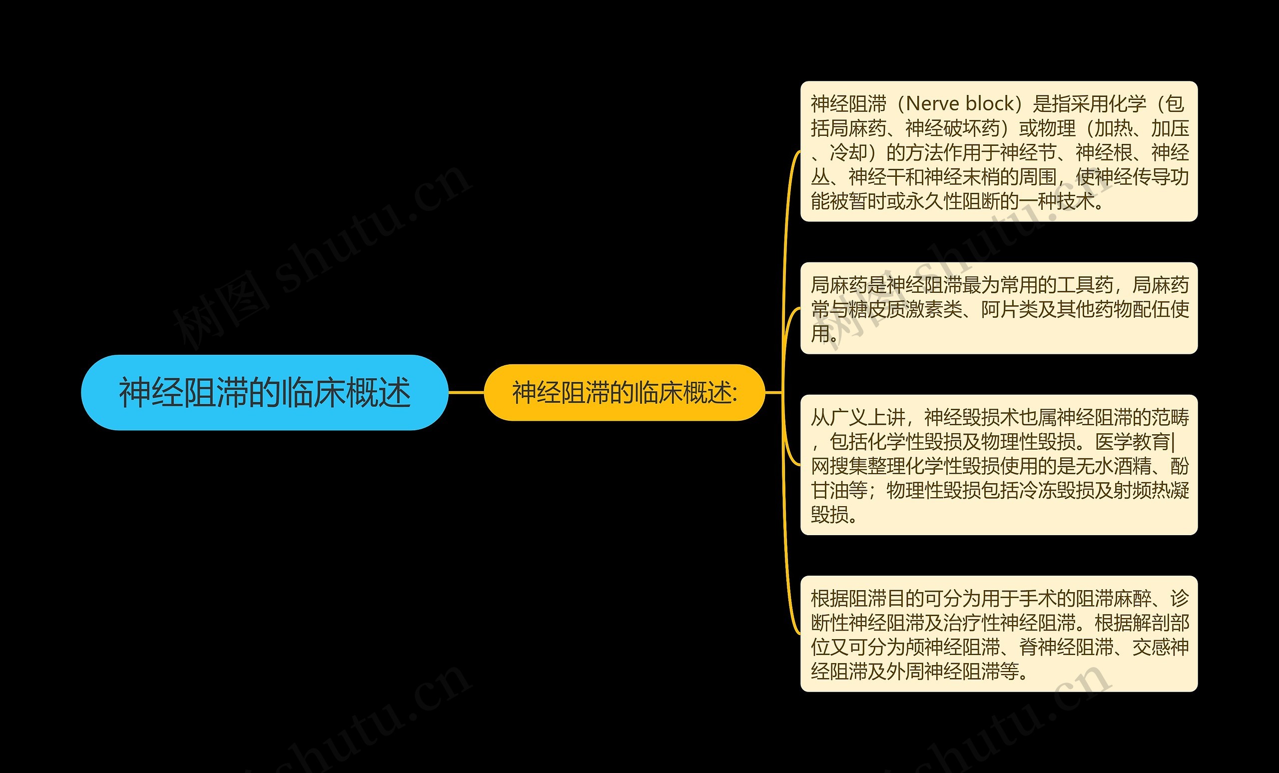 神经阻滞的临床概述思维导图