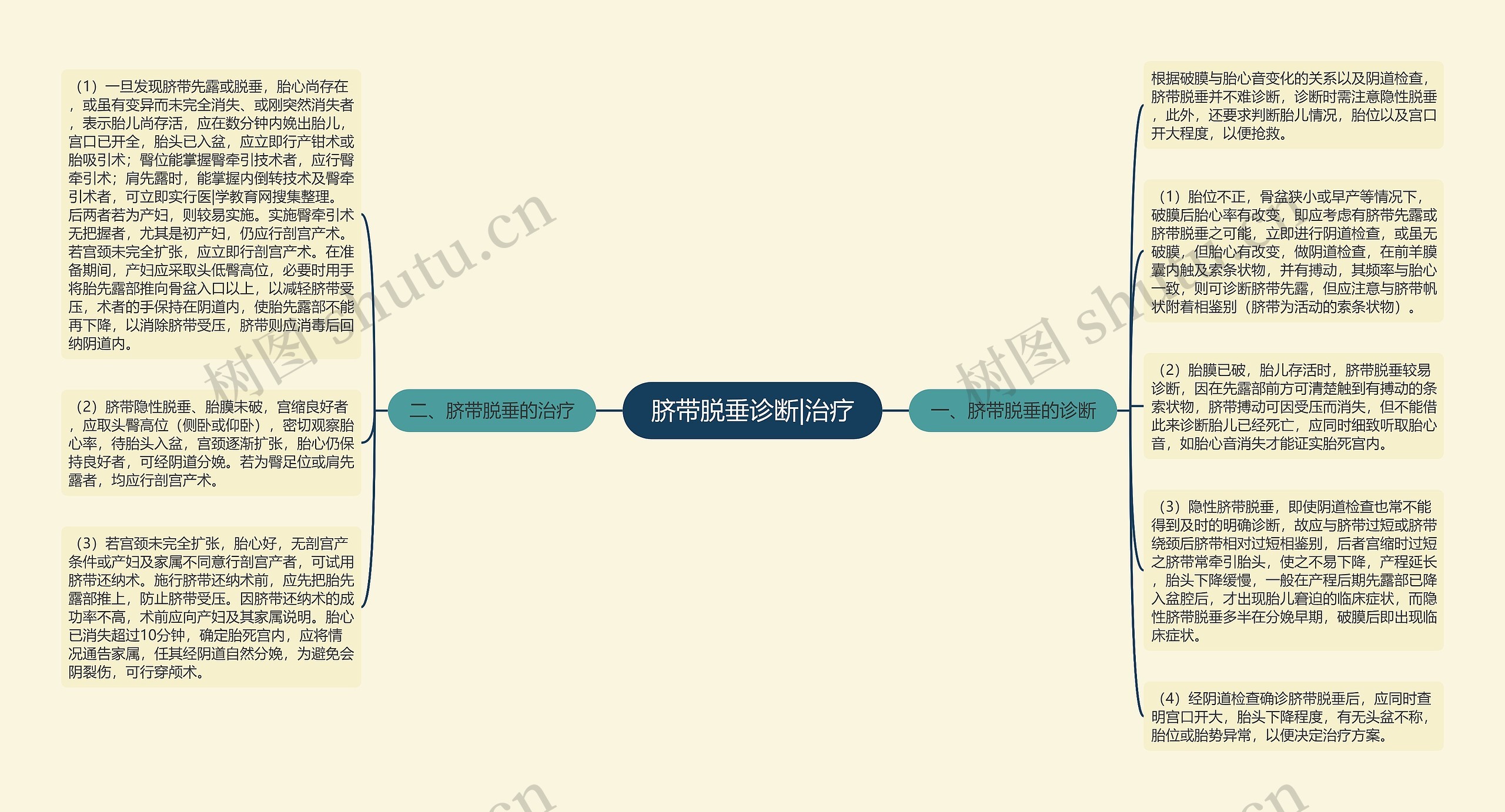 脐带脱垂诊断|治疗思维导图