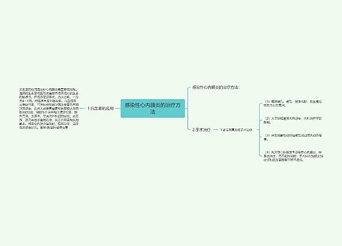 感染性心内膜炎的治疗方法