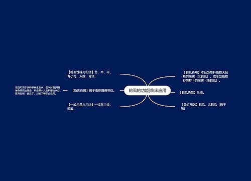 鹤虱的功能|临床应用