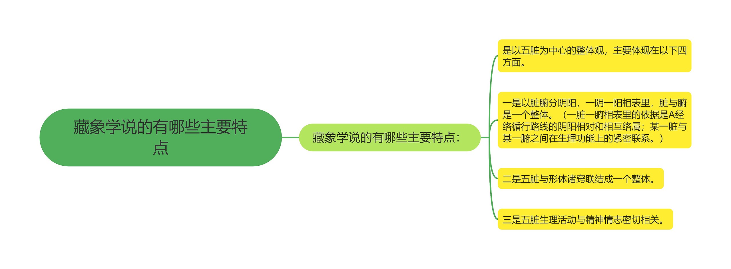 藏象学说的有哪些主要特点思维导图