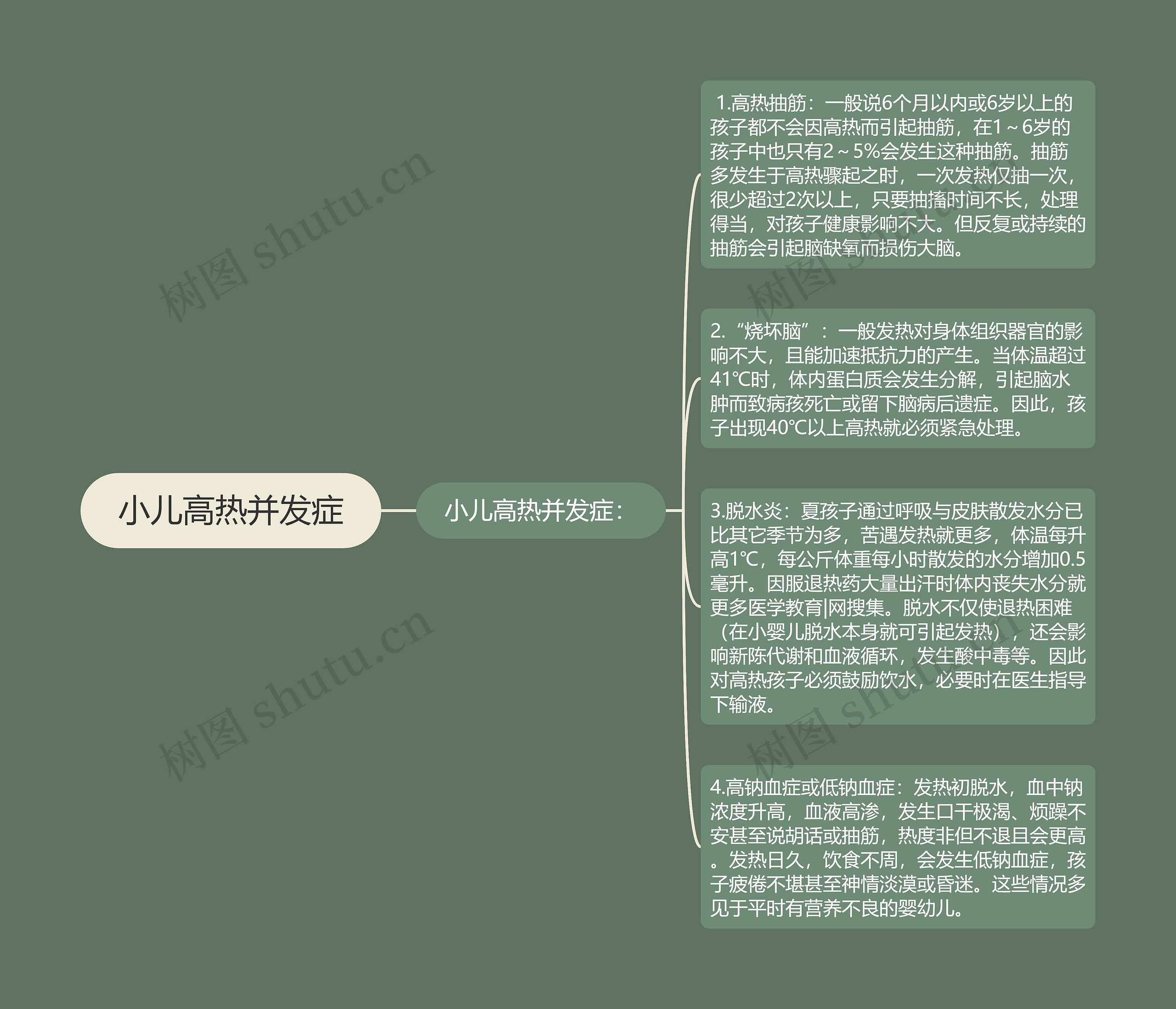 小儿高热并发症思维导图