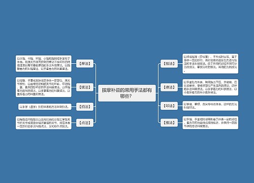 按摩补益的常用手法都有哪些？