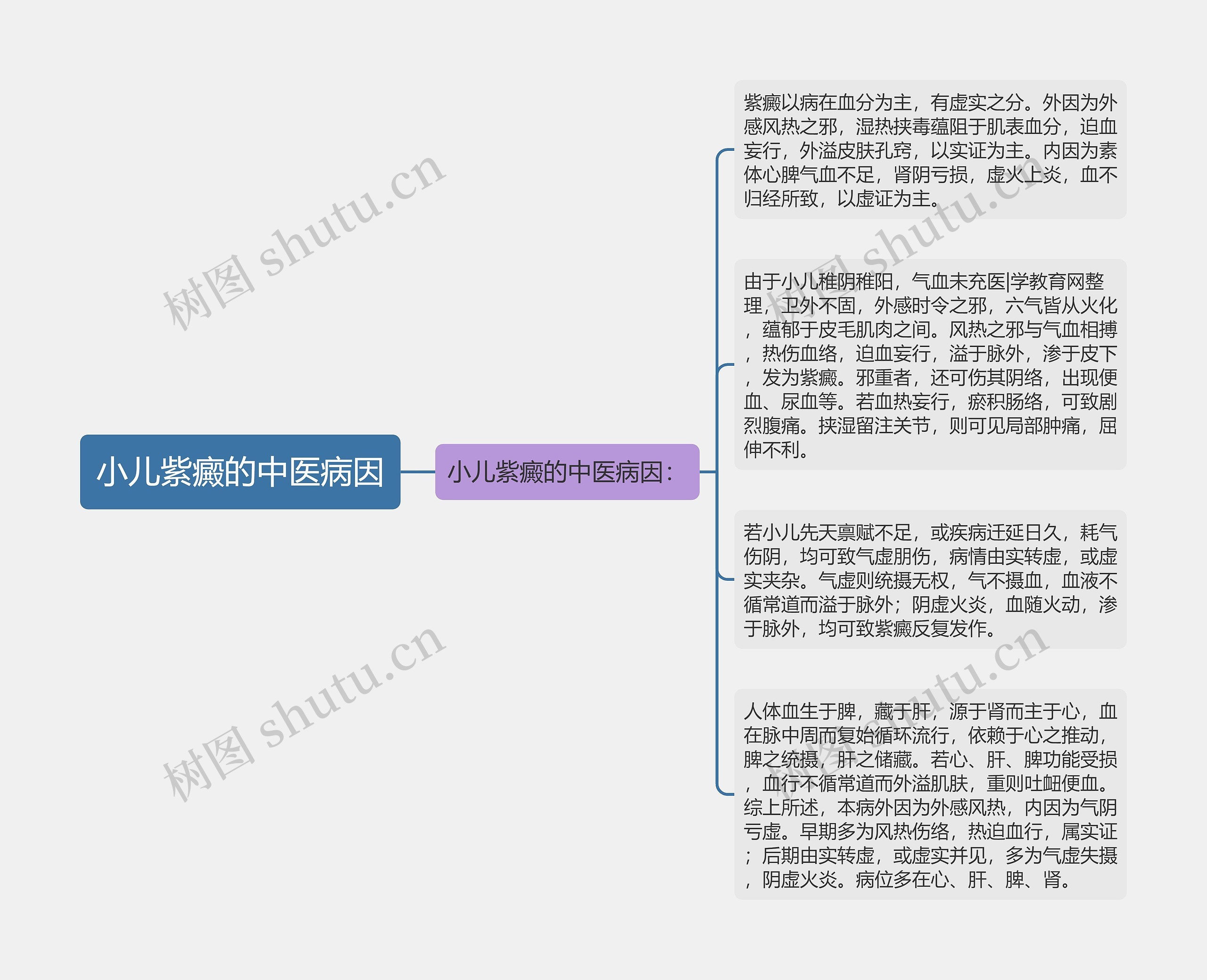 小儿紫癜的中医病因思维导图