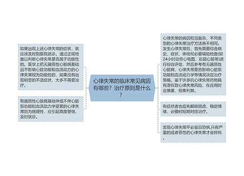 心律失常的临床常见病因有哪些？治疗原则是什么？