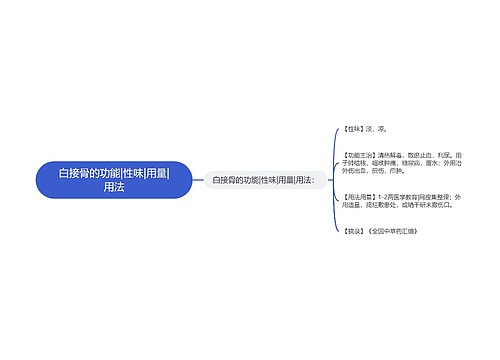 白接骨的功能|性味|用量|用法