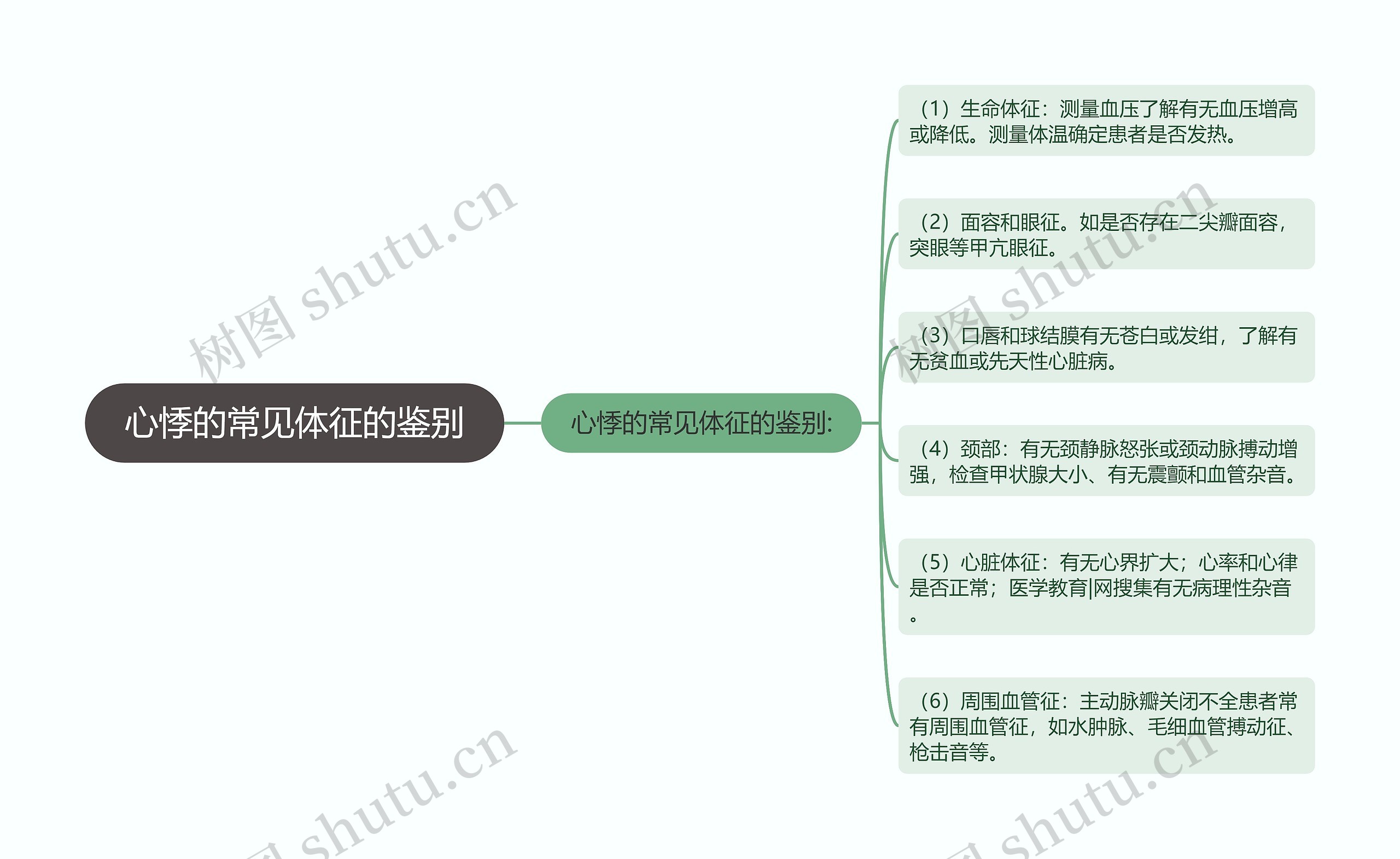 心悸的常见体征的鉴别