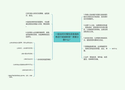 一般如何对慢性肾衰竭病患进行健康教育？需要注意什么？