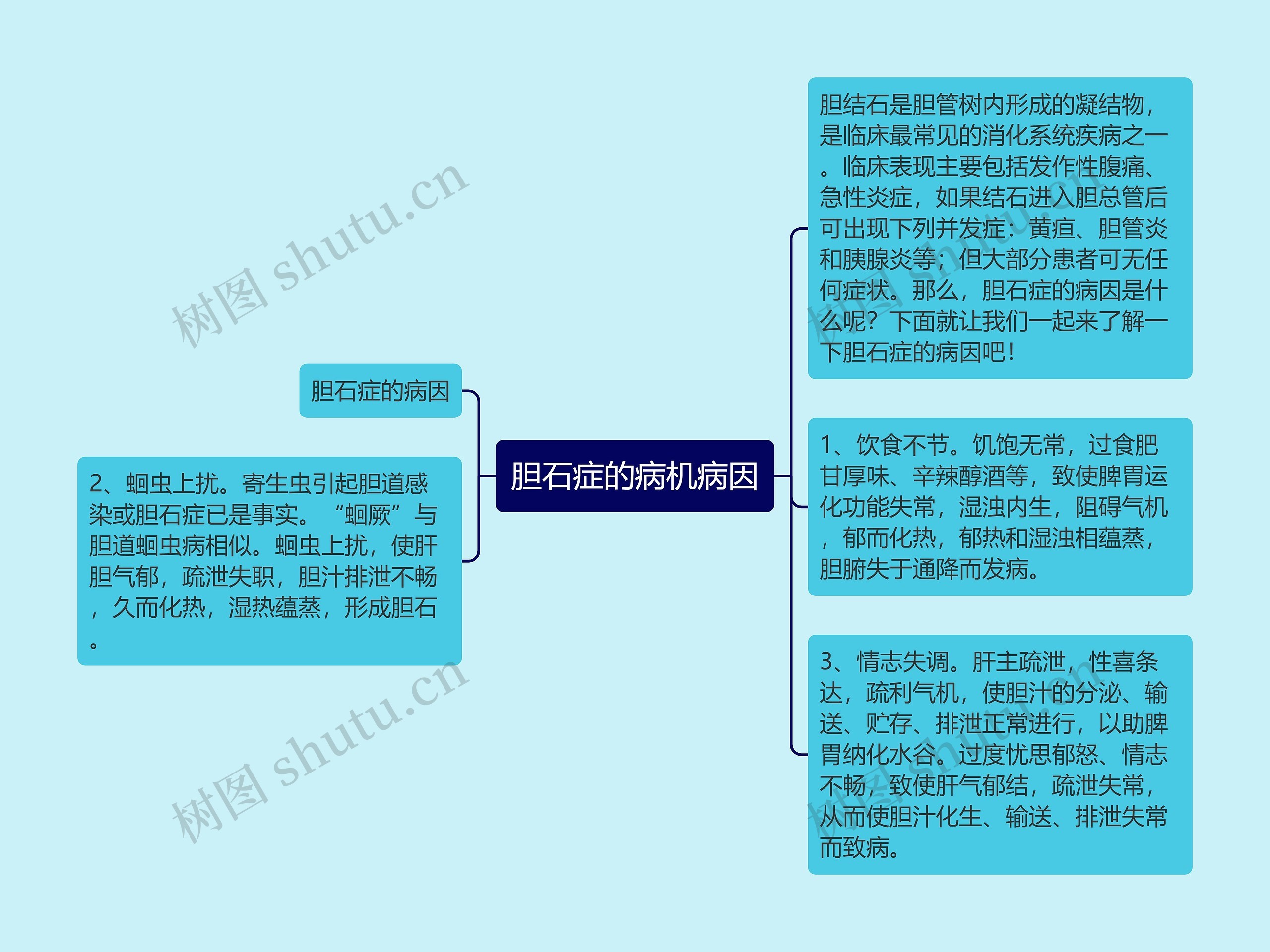 胆石症的病机病因思维导图