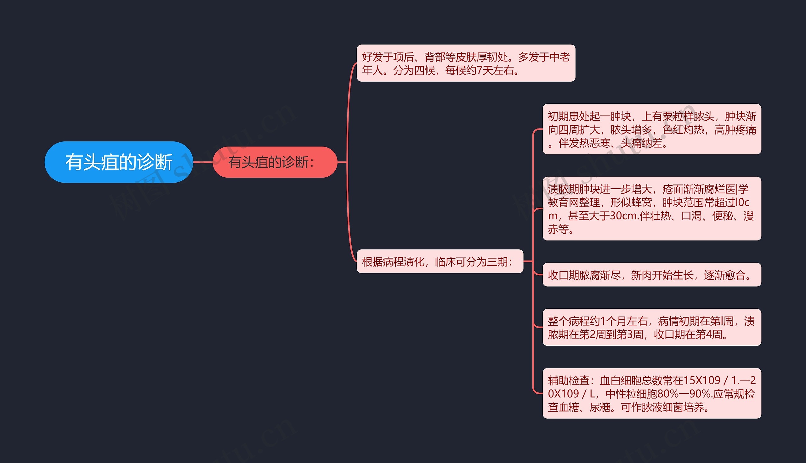 有头疽的诊断思维导图