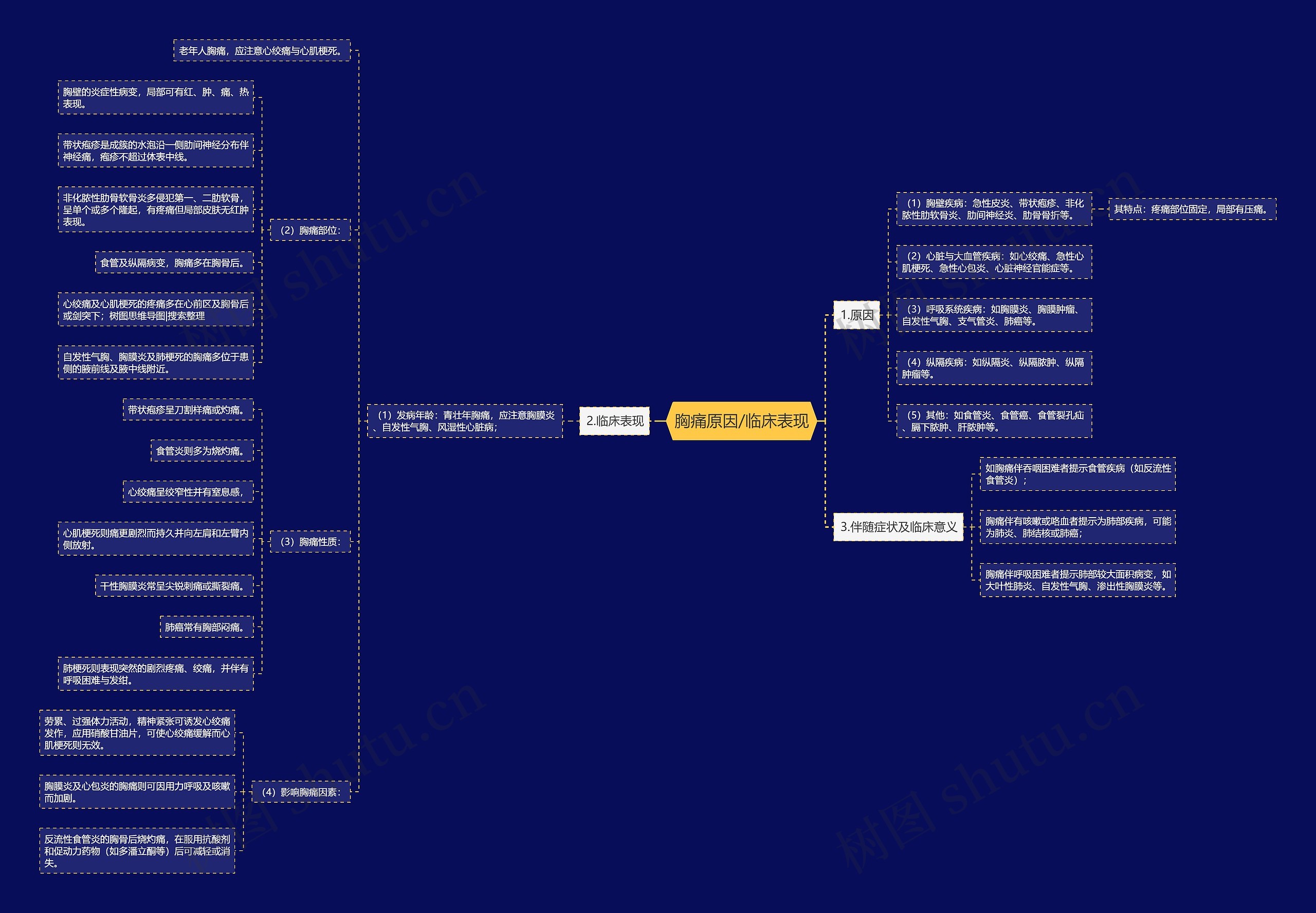 胸痛原因/临床表现 胸痛原因/临床表现