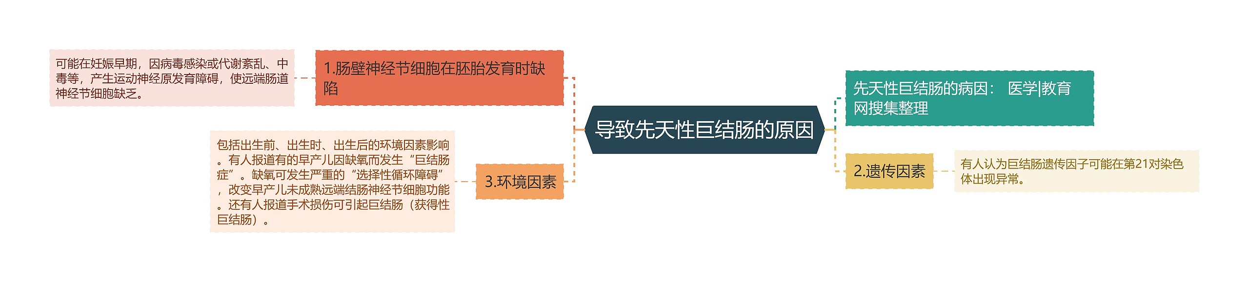 导致先天性巨结肠的原因思维导图