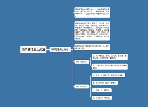 简单的牙痛止痛法