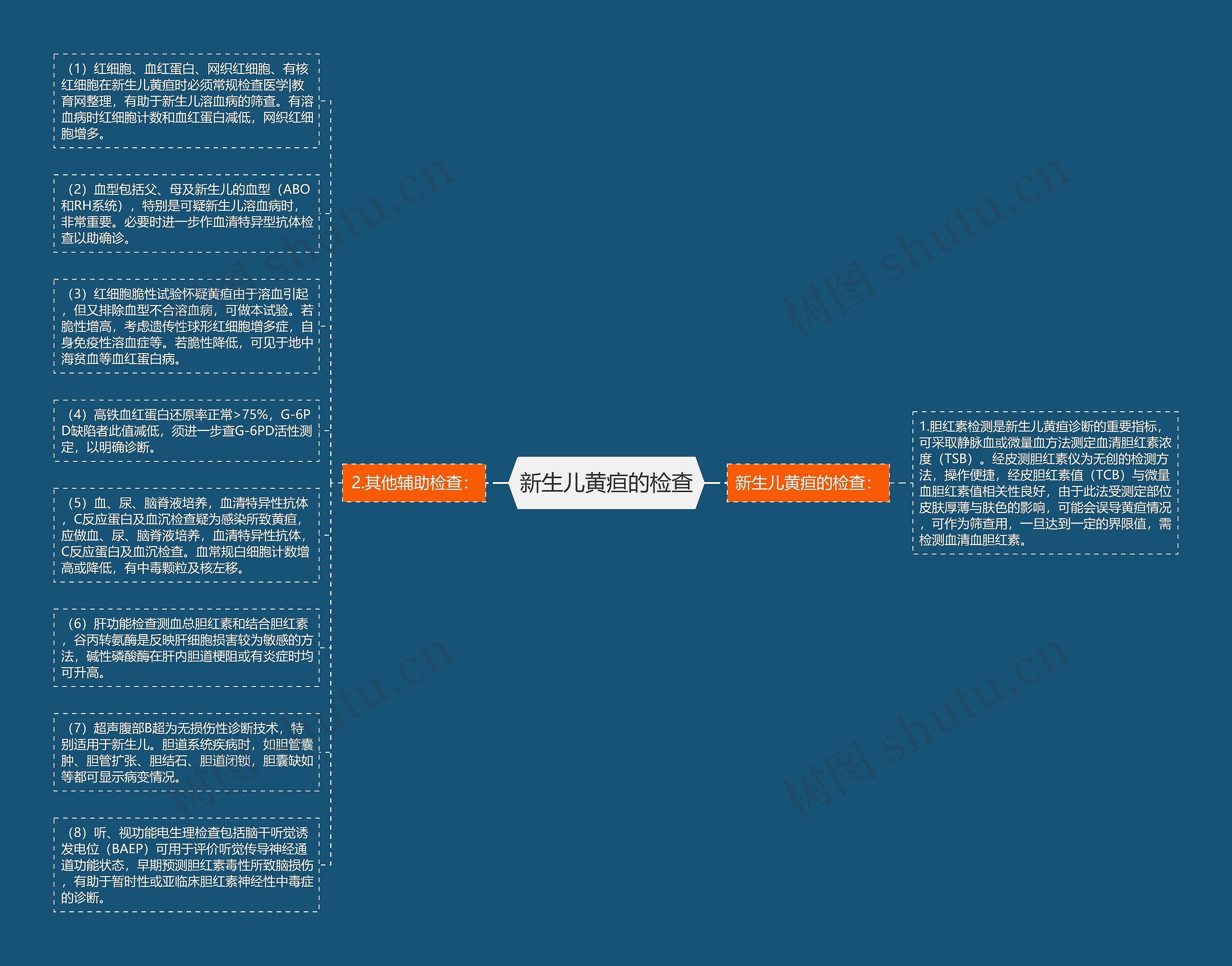 新生儿黄疸的检查思维导图