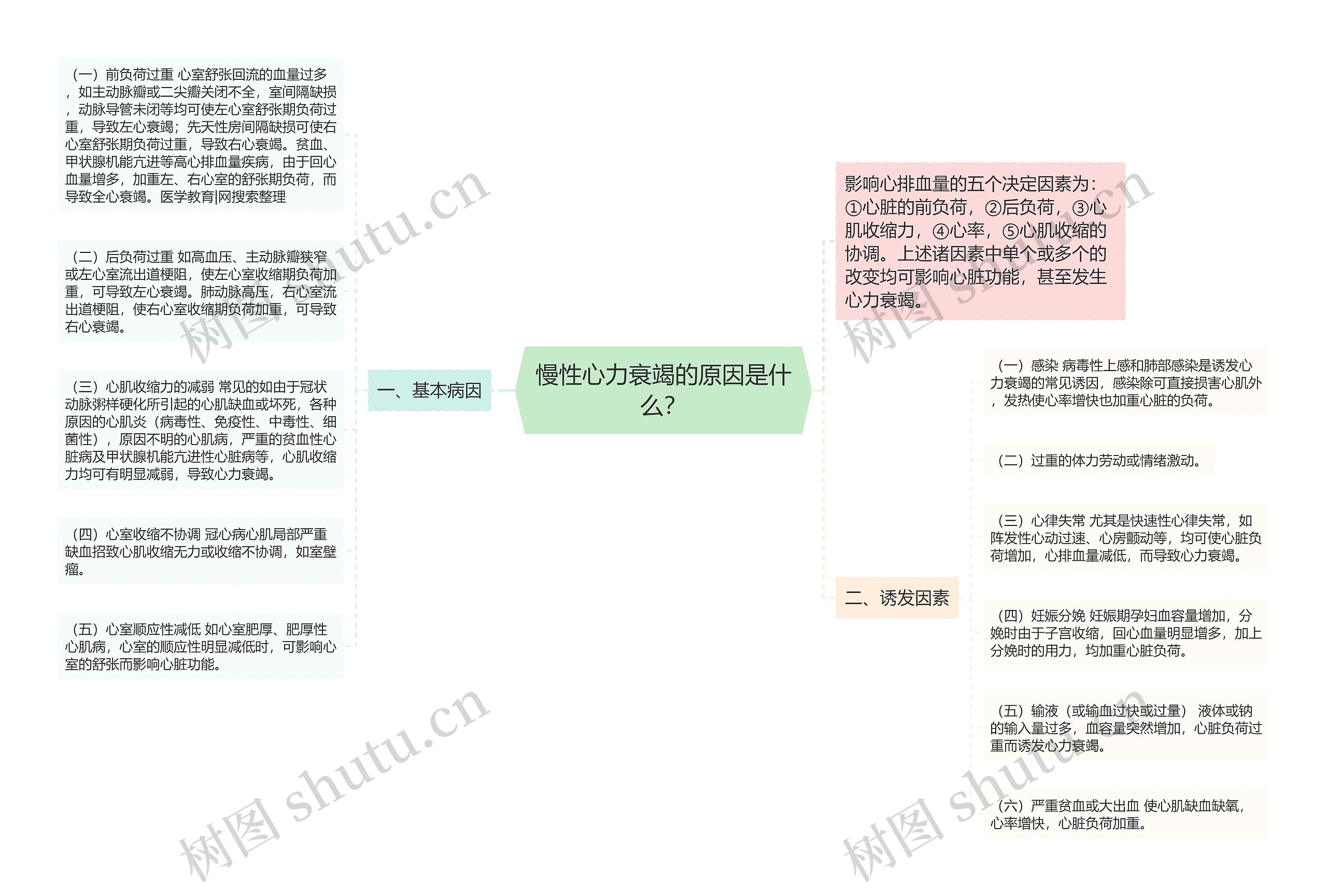 慢性心力衰竭的原因是什么？思维导图