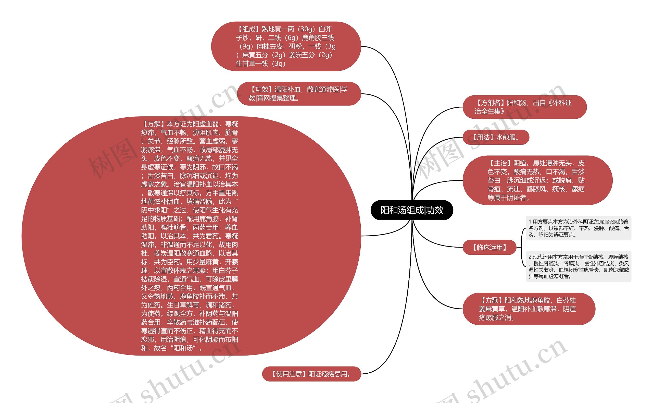 阳和汤组成|功效思维导图