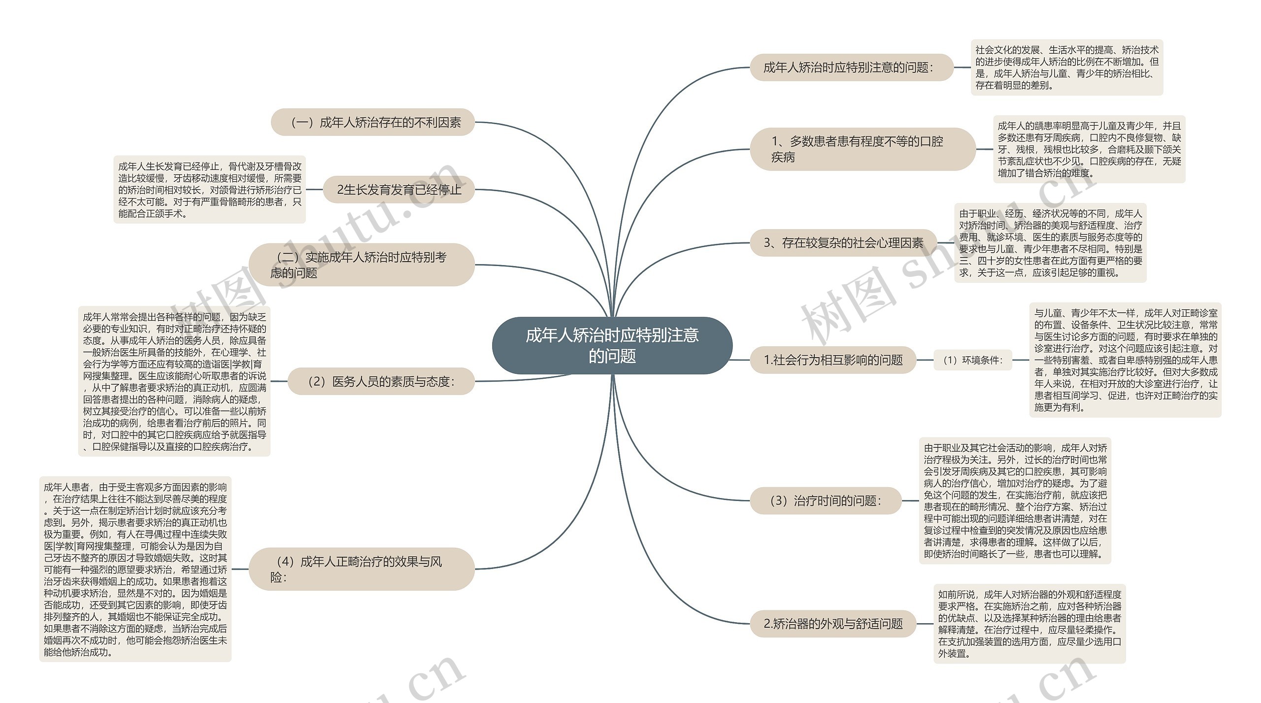 成年人矫治时应特别注意的问题思维导图