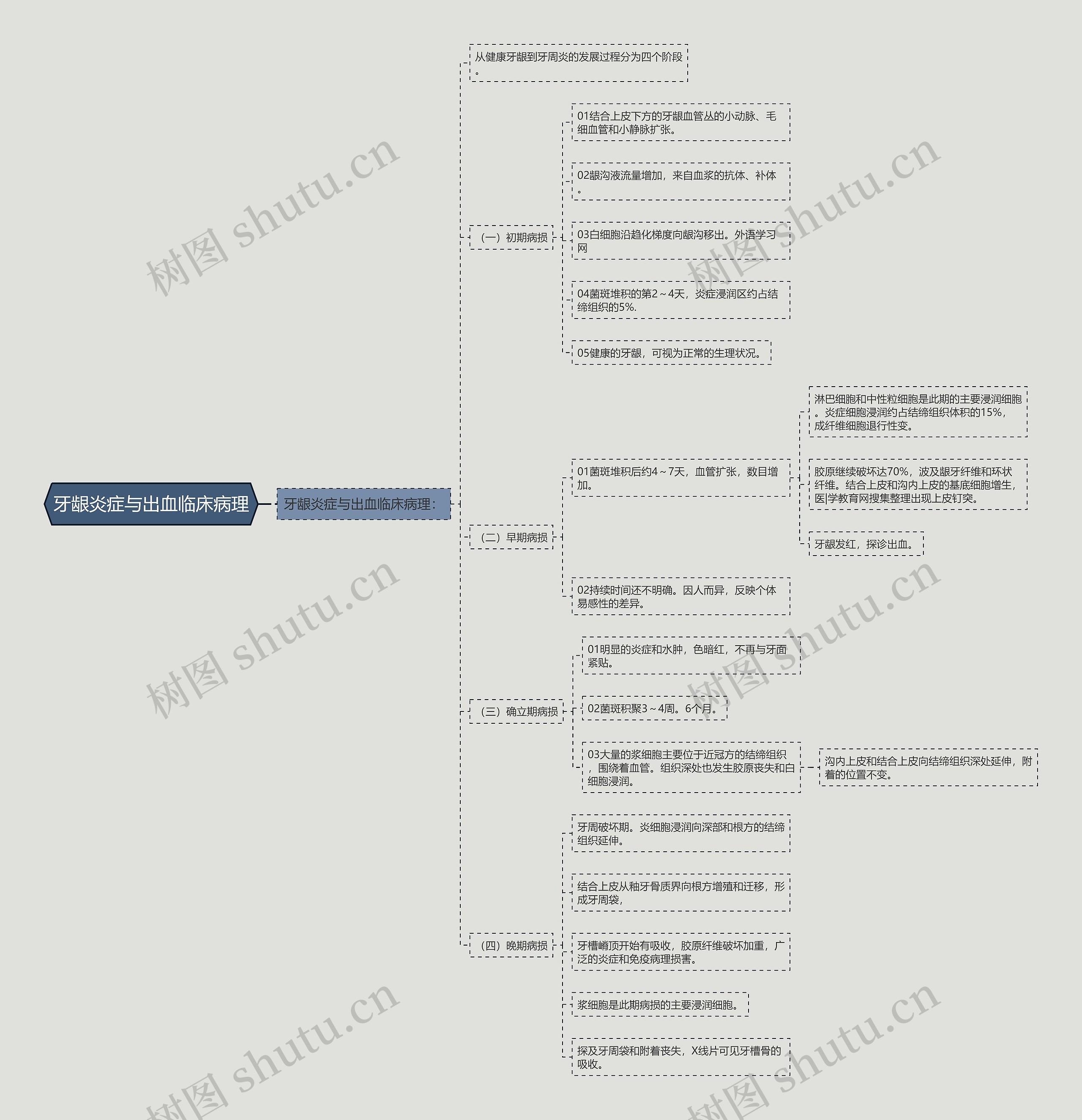 牙龈炎症与出血临床病理思维导图