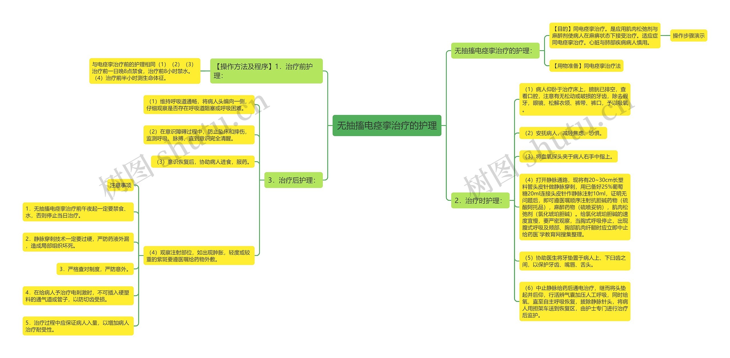 无抽搐电痉挛治疗的护理思维导图